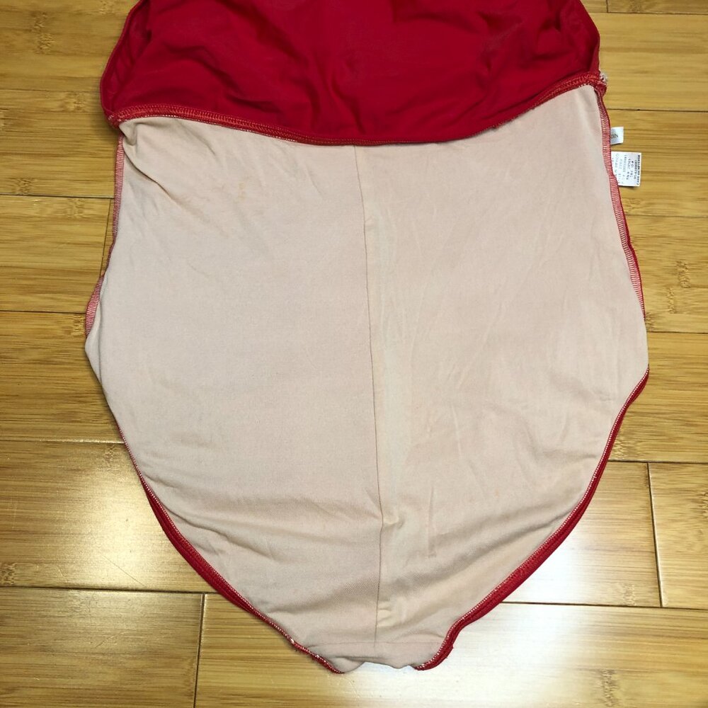 AB Lambdin Red Halter Pinup Swim suit built in Girdle sz 14  L Marilyn - Picture 8 of 10